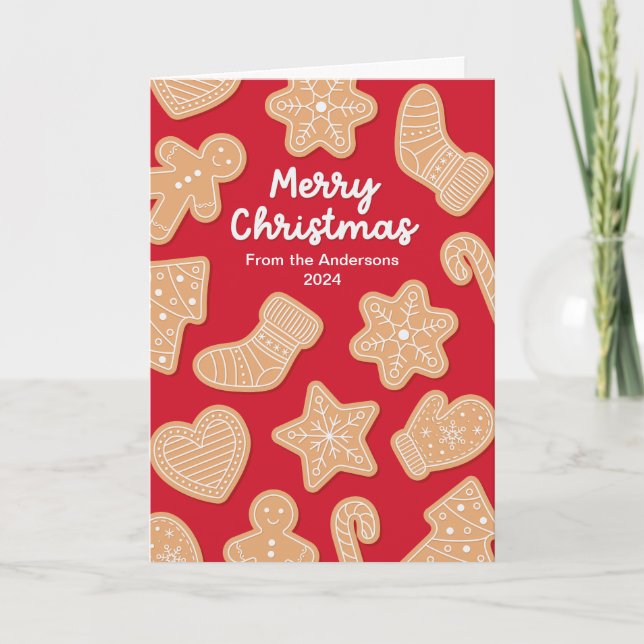 Süßes Weihnachtsgebäck Cookies Feiertagskarte (Vorderseite)