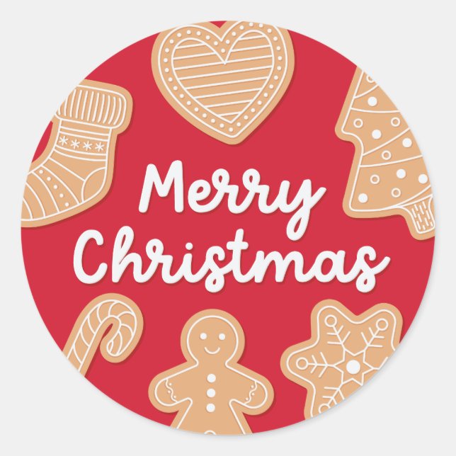 Süßes Weihnachtsgebäck Cookies Runder Aufkleber (Vorderseite)