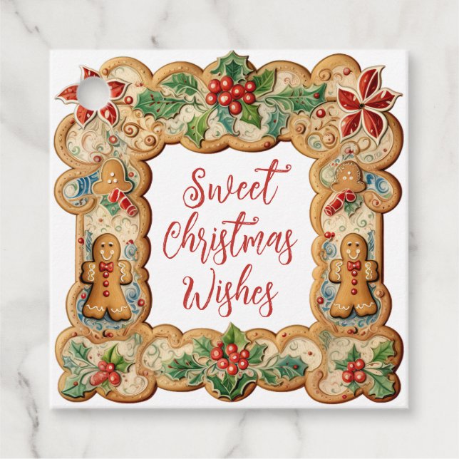 Süßes Weihnachtsgebäck Geschenkanhänger (Vorderseite)