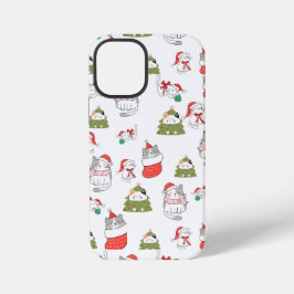 Süßes Weihnachtskatzen-Muster – Festliches Feierta iPhone 12 Mini Hülle