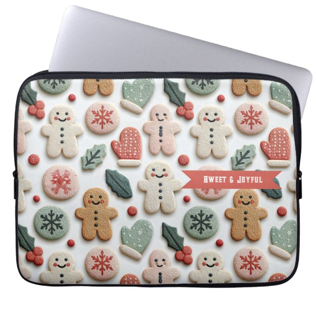 Süßes Weihnachtsplätzchen-Muster Laptopschutzhülle (Vorderseite)