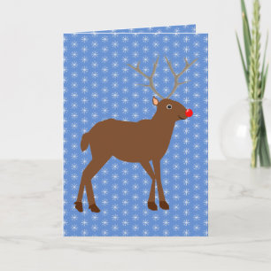 Süßes Weihnachtsrentier mit roter Nase individuell Karte