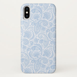 Süßes weißes blaues Paisleymuster Case-Mate iPhone Hülle