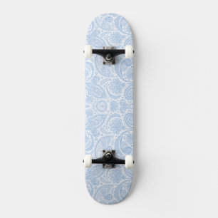 Süßes weißes blaues Paisleymuster Skateboard