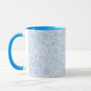 Süßes weißes blaues Paisleymuster Tasse