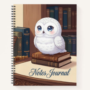 Süßes Weißes Eulen-Notizbuch Notizbuch