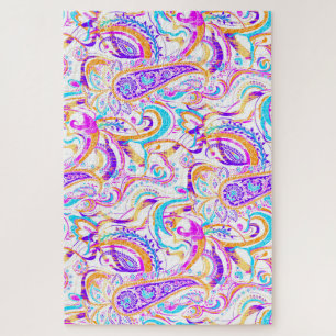 Süßes weißes farbenfrohes Paisley-Design