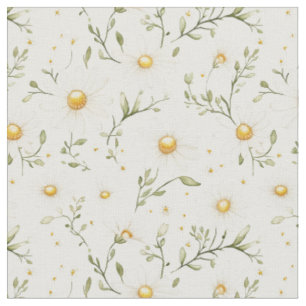 Süßes weißes Gänseblümchen-Blumenmuster für Nähen, Stoff