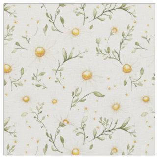 Süßes weißes Gänseblümchen-Blumenmuster für Nähen, Stoff