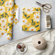 Süßes Weißes Gelbes Gänseblümchen Florales Kunstmu