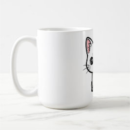 Süßes weißes Kätzchen Kaffeetasse