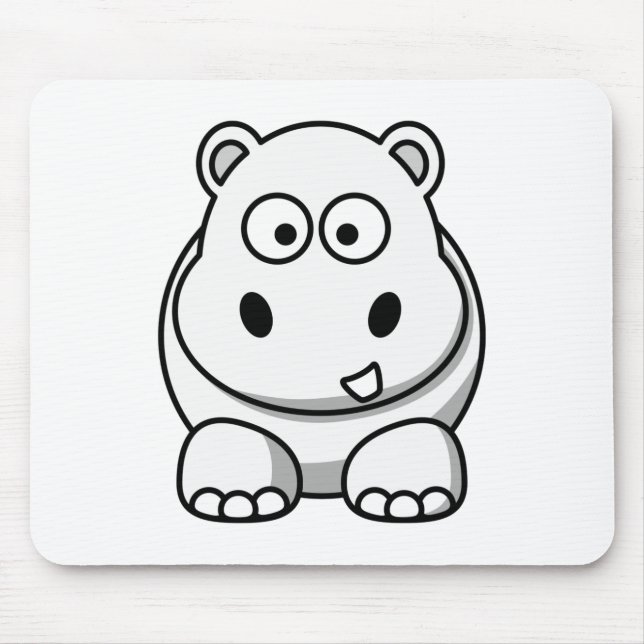 Süßes weißes Nilpferd Mousepad (Vorne)