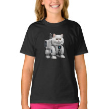 Süßes weißes persisches Roboter-Kinder-T-Shirt