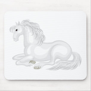 Süßes Weißes Pferd Liebe Equestrian Pony Liebe Pfe Mousepad