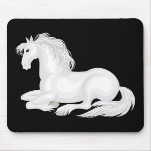 Süßes Weißes Pferd Liebe Reitsport Pony Liebe Schw Mousepad