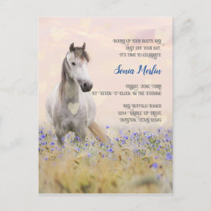 Süßes weißes Pferd lila Blume femininer Chic Postkarte