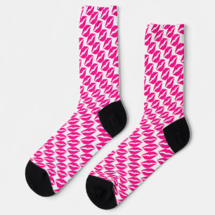 Süßes weißes rosa Küsse Muster Schlips Socken