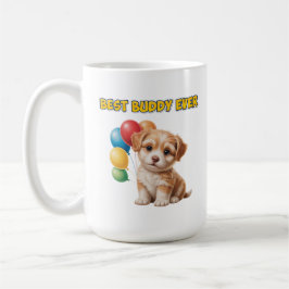 Süßes Welpen “Bester Kumpel überhaupt” Design Kaffeetasse