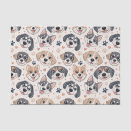 Süßes Welpen-Gesicht-Muster Kinder-Design für Hund Seidenpapier