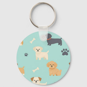 Süßes Welpen-Hund-Muster Schlüsselanhänger