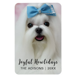 Süßes Welpen-Pawlidays modernes Hunde-Weihnachtsde Magnet
