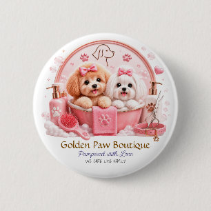 Süßes Welpen-Pin-Button-Design Button