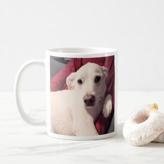 Süßes Welpenhund-Foto Rot und Rosa Gebetsnachricht Kaffeetasse