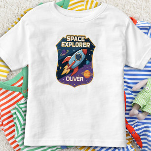 Süßes Weltraumforscher-Abzeichen Kleinkind T-shirt