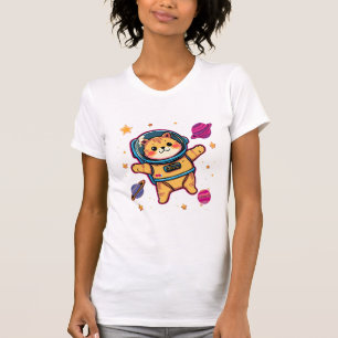 Süßes Weltraumkatze-Astronaut-Kawaii-Galaxie-T-Shi T-Shirt