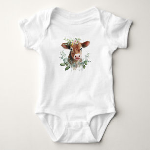 Süßes Wertvolles Kalb mit Blume Baby Strampler