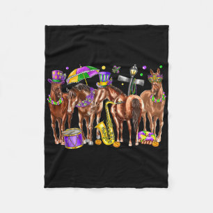 Süßes Westernpferd Mardi Gras Lustiger Mardi Gras Fleecedecke