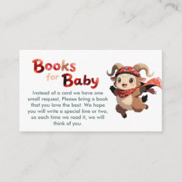 Süßes Widder-Winter-Bücher-für-Baby-Karte Begleitkarte