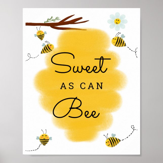 Süßes wie Biene | Honey Bee Baby Show Sign Poster (Vorne)