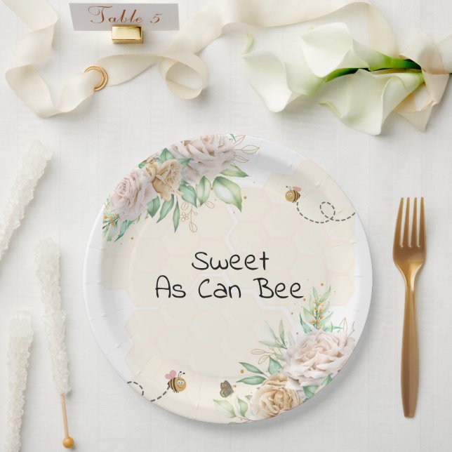 Süßes wie Bienenstockdusche Pappteller (Hochzeit)