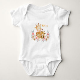 Süßes Wildtier-T-Shirt Baby Strampler