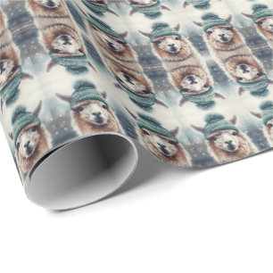 Süßes Winter-Alpaka, individuell Geschenkpapier