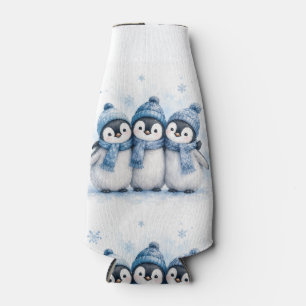 Süßes Winter-Pinguin-Trio-Getränkehalter   Anbetun Flaschenkühler