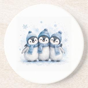 Süßes Winter-Pinguin-Trio-Getränkehalter Anbetun Getränkeuntersetzer