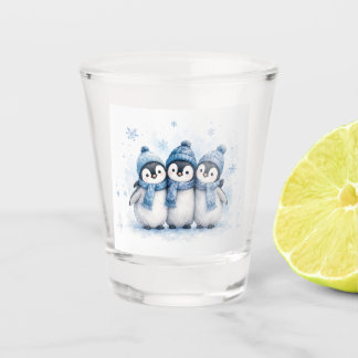 Süßes Winter-Pinguin-Trio-Getränkehalter | Anbetun Schnapsglas