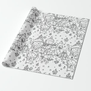 Süßes Winter-Weihnachts-Doodle-Muster (2) Geschenkpapier