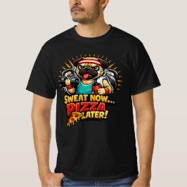 Süßes Workout-Hund-T-Shirt für Fitness- & Pizza-Li T-Shirt