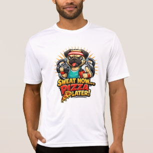 Süßes Workout-Hund-T-Shirt für Fitness- & Pizza-Li T-Shirt