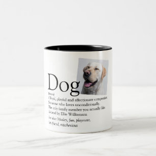 Süßes World's Best Dog Definition Zitat Foto Zweifarbige Tasse