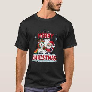 Süßes Xmas Einhorn Santa auf Einhorn Weihnachts T- T-Shirt