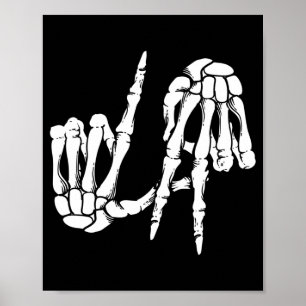 Süßes Y Los Angeles Handzeichen Skelett La Geschen Poster
