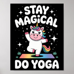 Süßes Yoga-Einhorn Lotussitz-Mandala-Design für Mi Poster