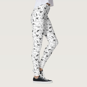 süßes Yoga-Haustier-Hund-Muster auf weißem Hinterg Leggings