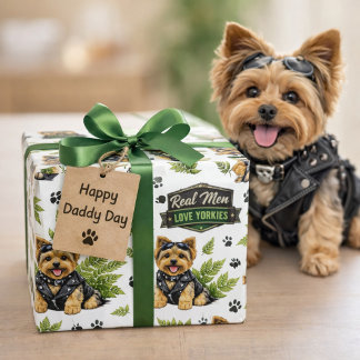 Süßes Yorkie-Biker-Muster Geschenkpapier