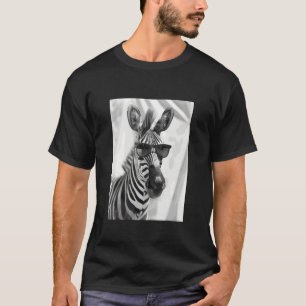 Süßes Zebra mit Sonnenbrille Cool Savanne Tier Pho T-Shirt