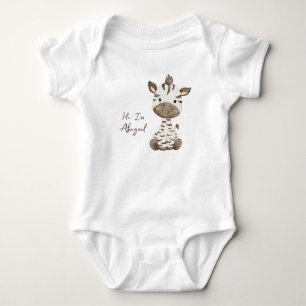 Süßes Zebrababy mit Namen, Neugeborenes Baby Strampler
